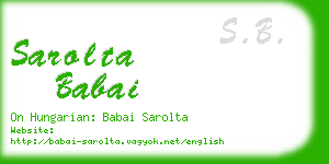 sarolta babai business card